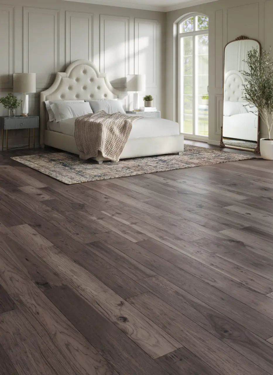 Mannington Provence Wine Barrel Hickory Engineered Hardwood, installed in a room