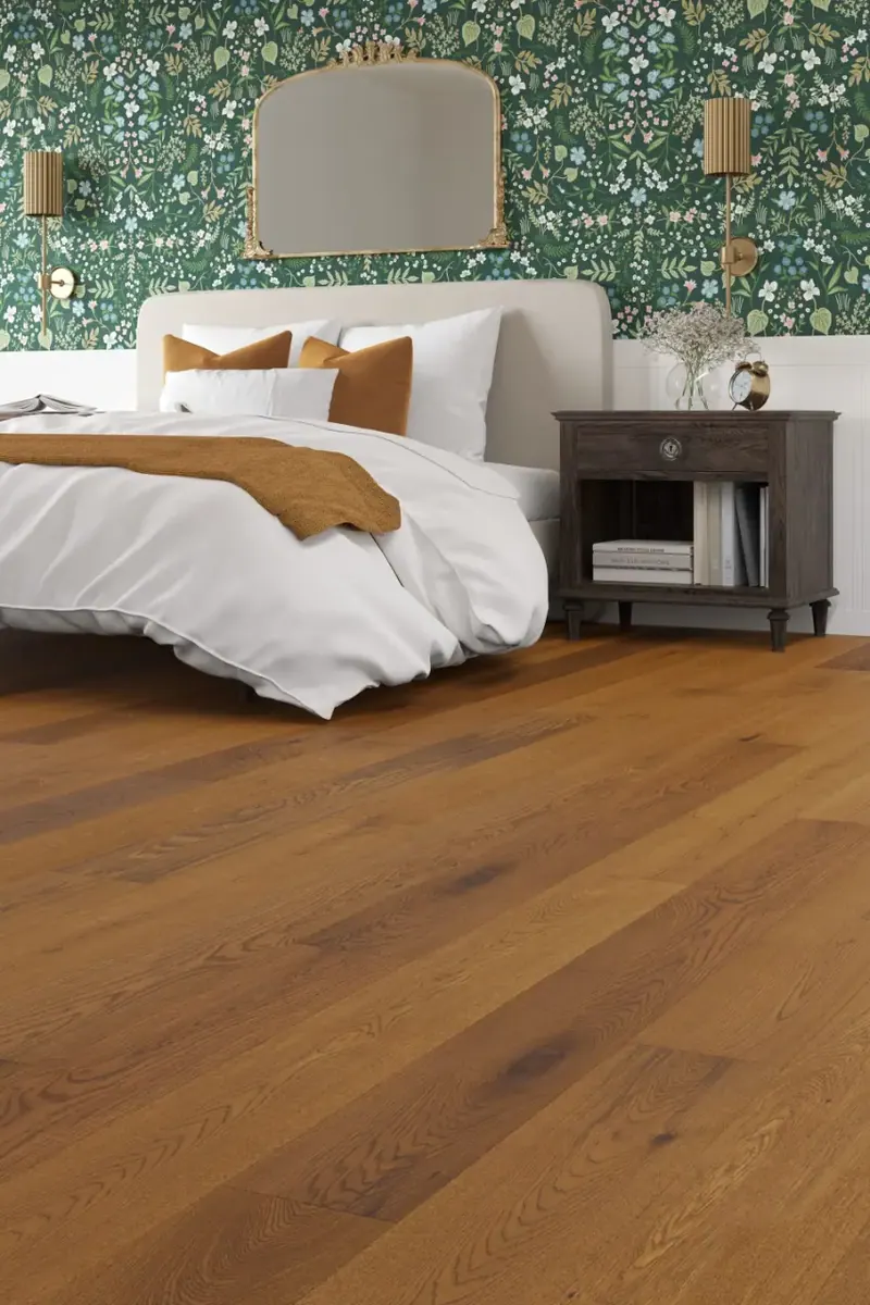 Mannington Momentum Sunrise White Oak Engineered Hardwood, installed in a room
