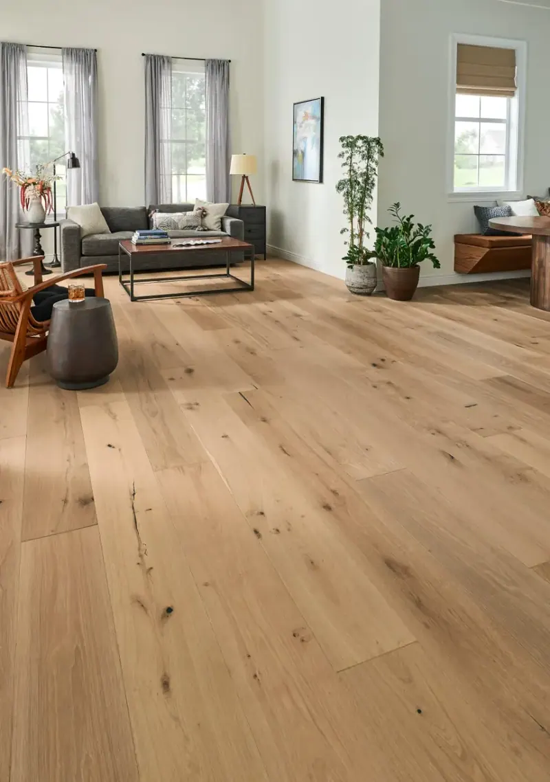 Mannington Sanctuary Fresh Air White Oak Engineered Hardwood, installed in a room
