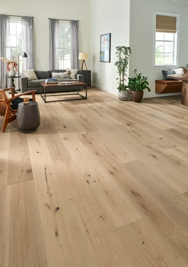 Mannington Sanctuary Shell White Oak Engineered Hardwood, installed in a room