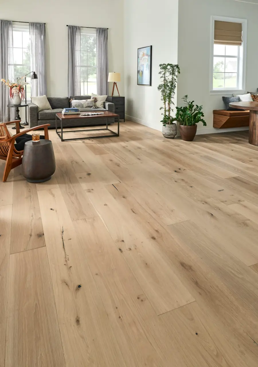 Mannington Sanctuary Shell White Oak Engineered Hardwood, installed in a room