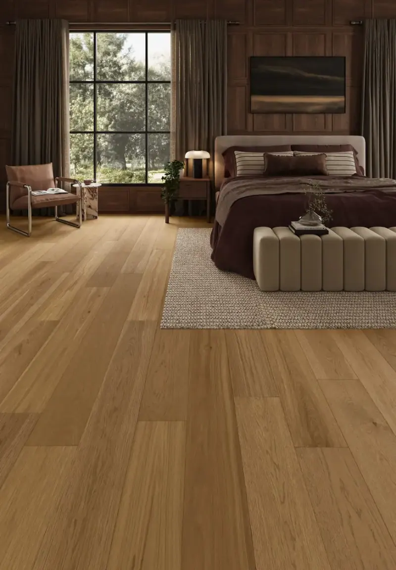 Mannington Tandem Russet Hickory Engineered Hardwood, installed in a room