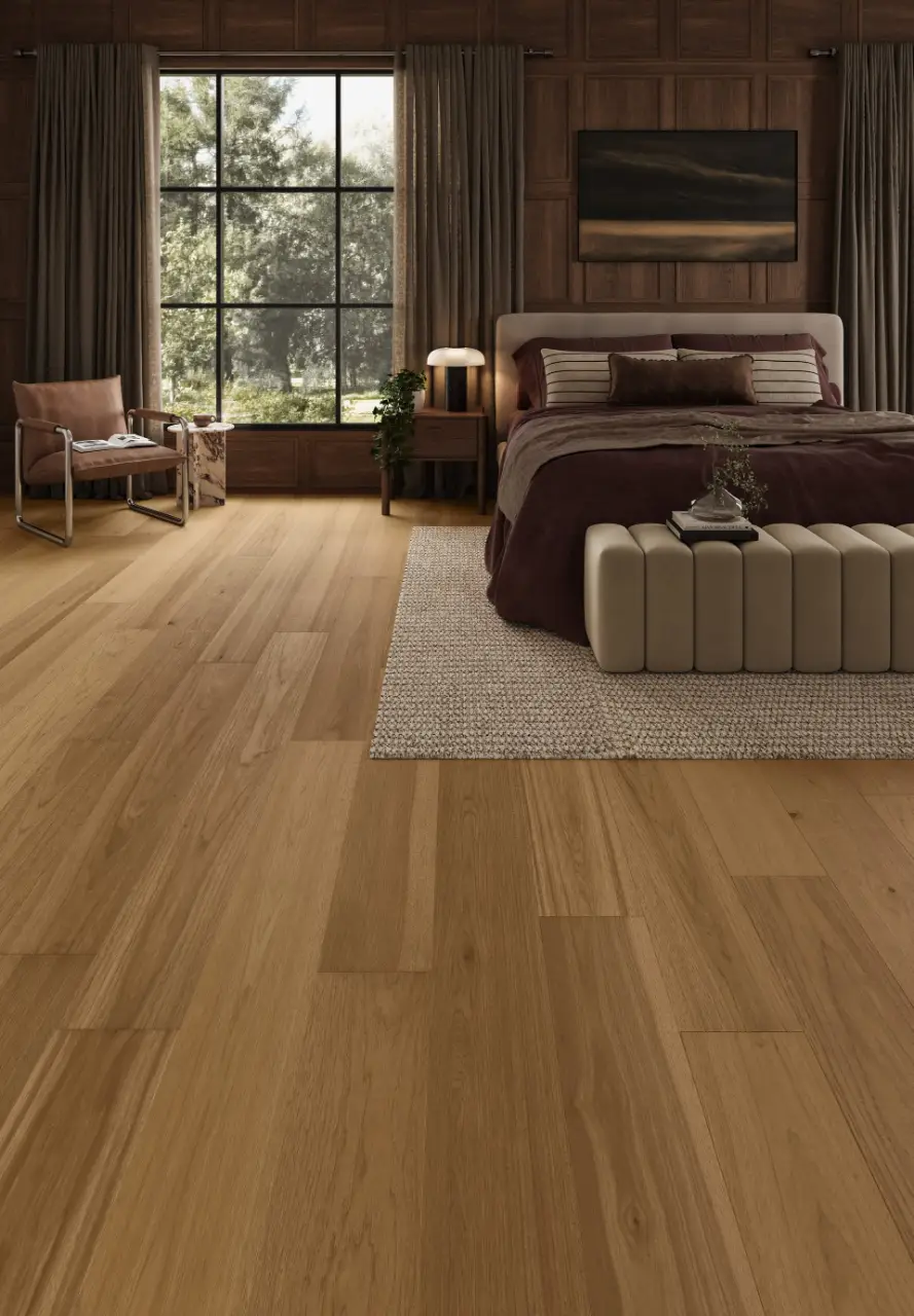 Mannington Tandem Sienna Hickory Engineered Hardwood, installed in a room