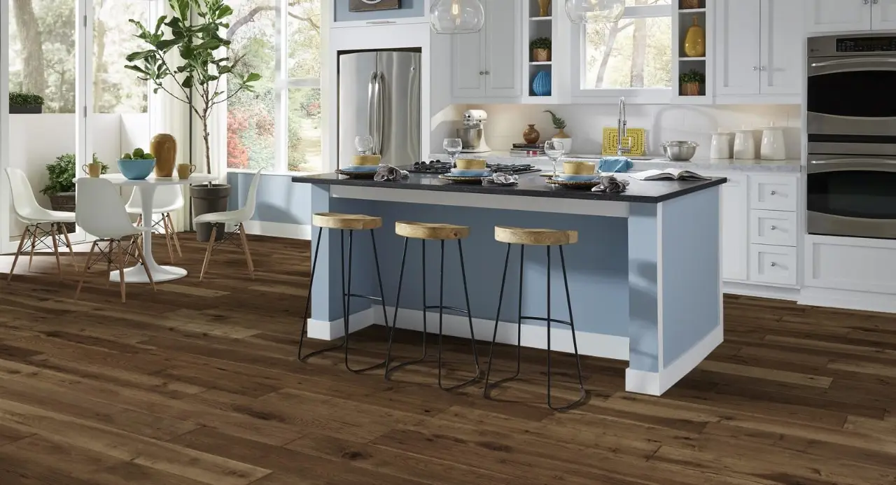 Mannington Triumph Bronze Hardwood Engineered Hardwood, installed in a room