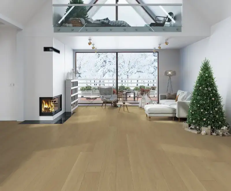 Medieval Floors Nouvelle Blazing Venus American Oak Engineered Hardwood, installed in a room