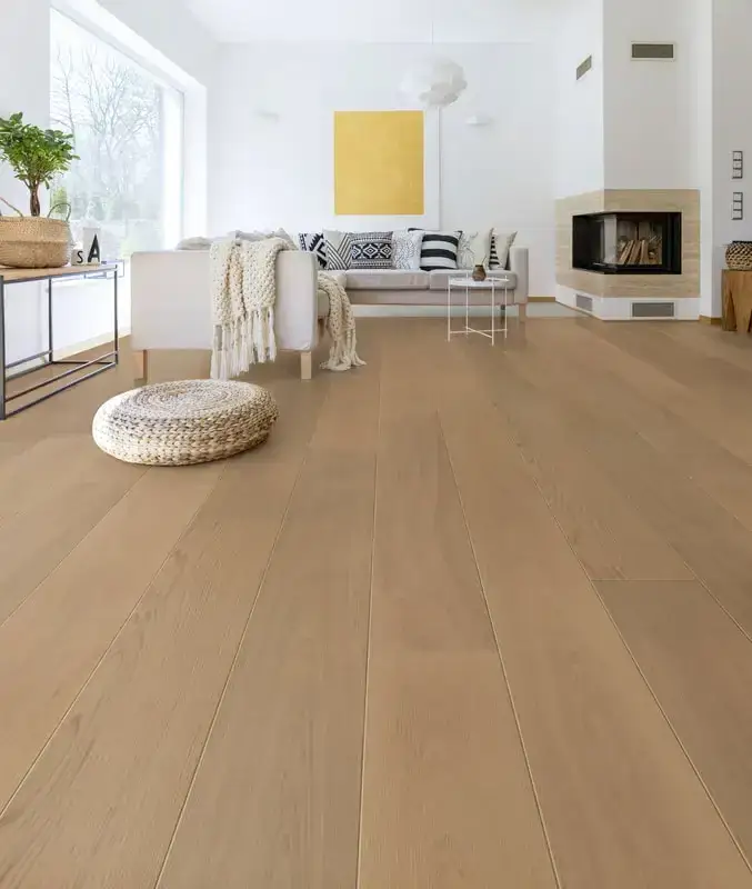 Medieval Floors Nouvelle Cozy Autumnalis French Oak Engineered Hardwood, installed in a room