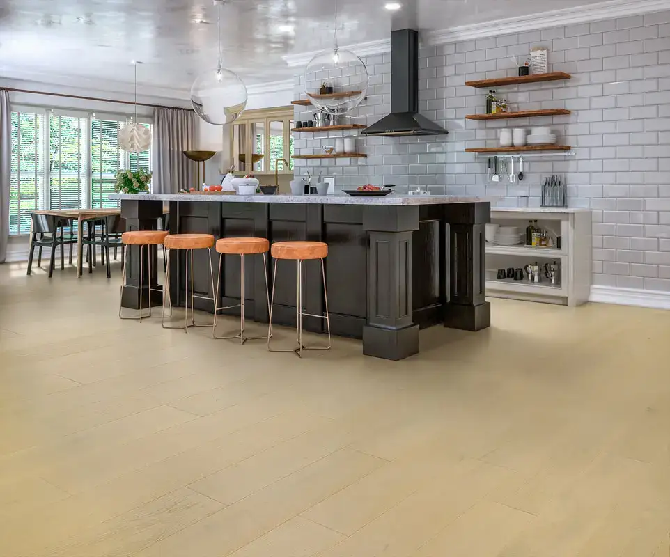 Medieval Floors Architectural Natural Summery European White Oak Engineered Hardwood, installed in a room