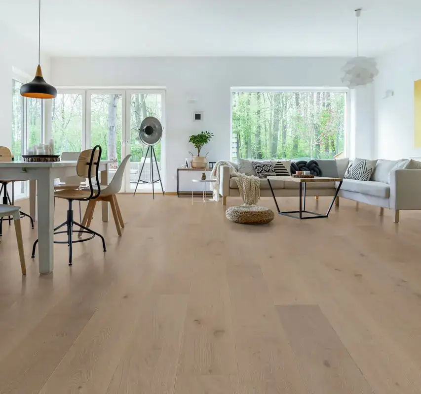 Medieval Floors Architectural Nova Fusion French White Oak Engineered Hardwood, installed in a room