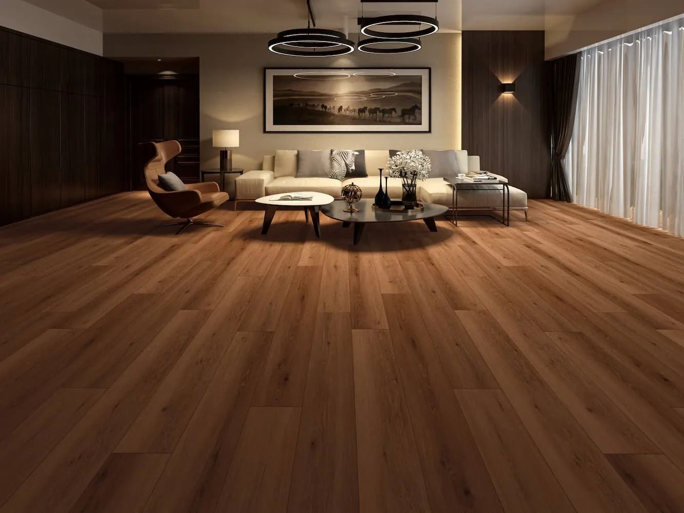 MegaClic Aquashield 12mm AC4 Arden Laminate Flooring, installed in a room