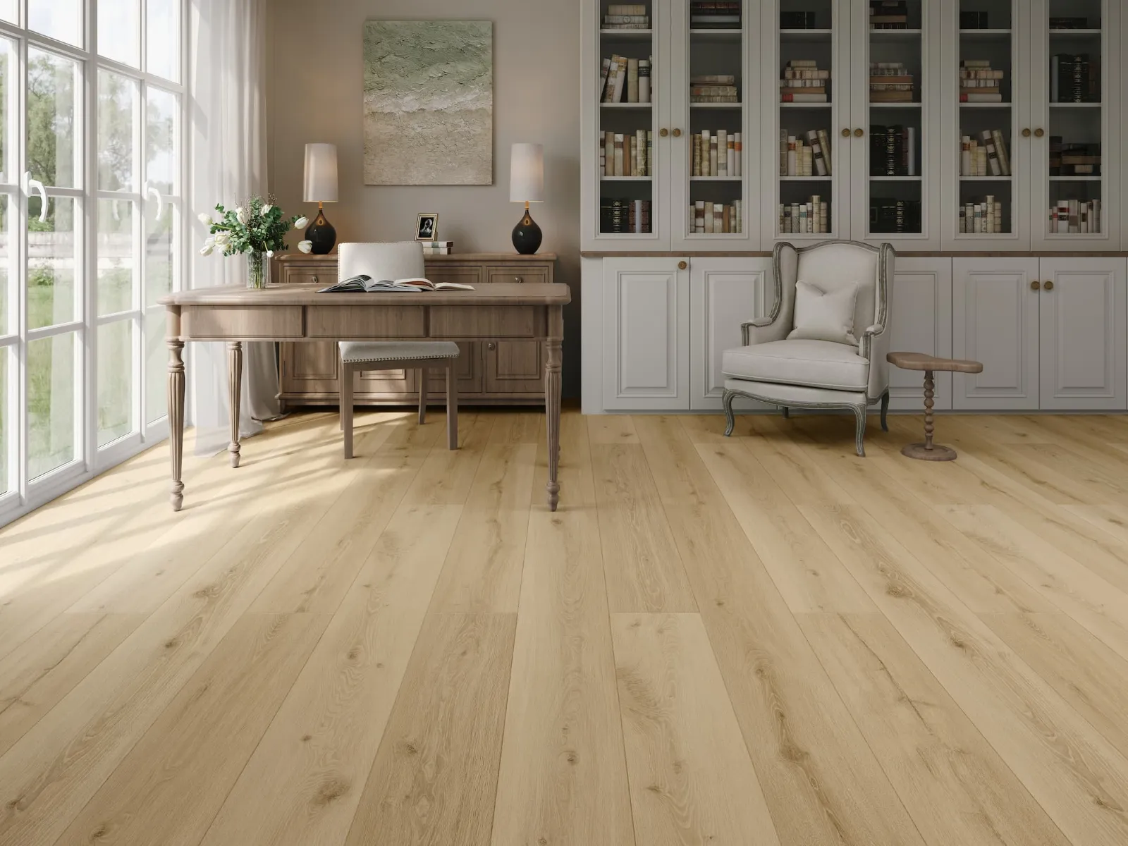 MegaClic Santerra 14mm AC5 Aurelia Laminate Flooring, installed in a room
