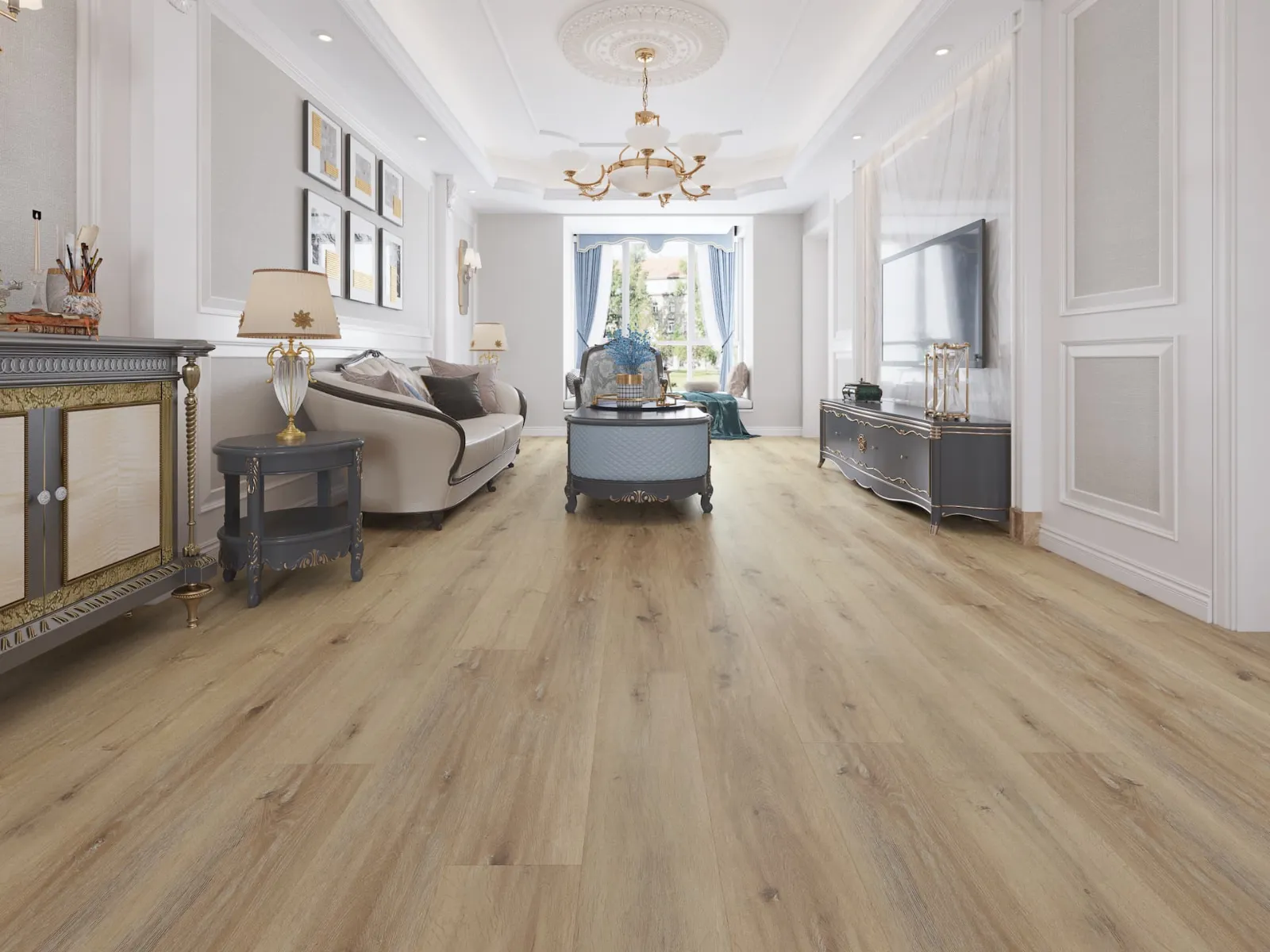 MegaClic Athens Blazing Ember Luxury Vinyl Plank, installed in a room