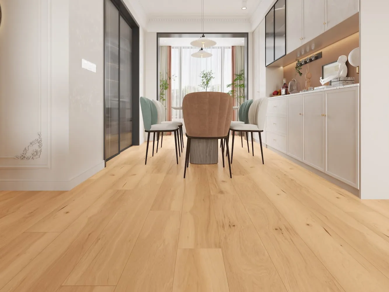 MegaClic Carnelian vinyl plank flooring in a living space
