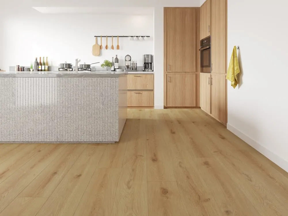 MegaClic Aquashield 12mm AC5 Cedar Laminate Flooring, installed in a room