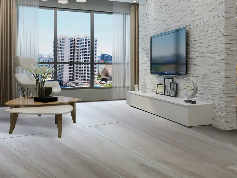 MegaClic Athens Coral Springs Luxury Vinyl Plank, installed in a room