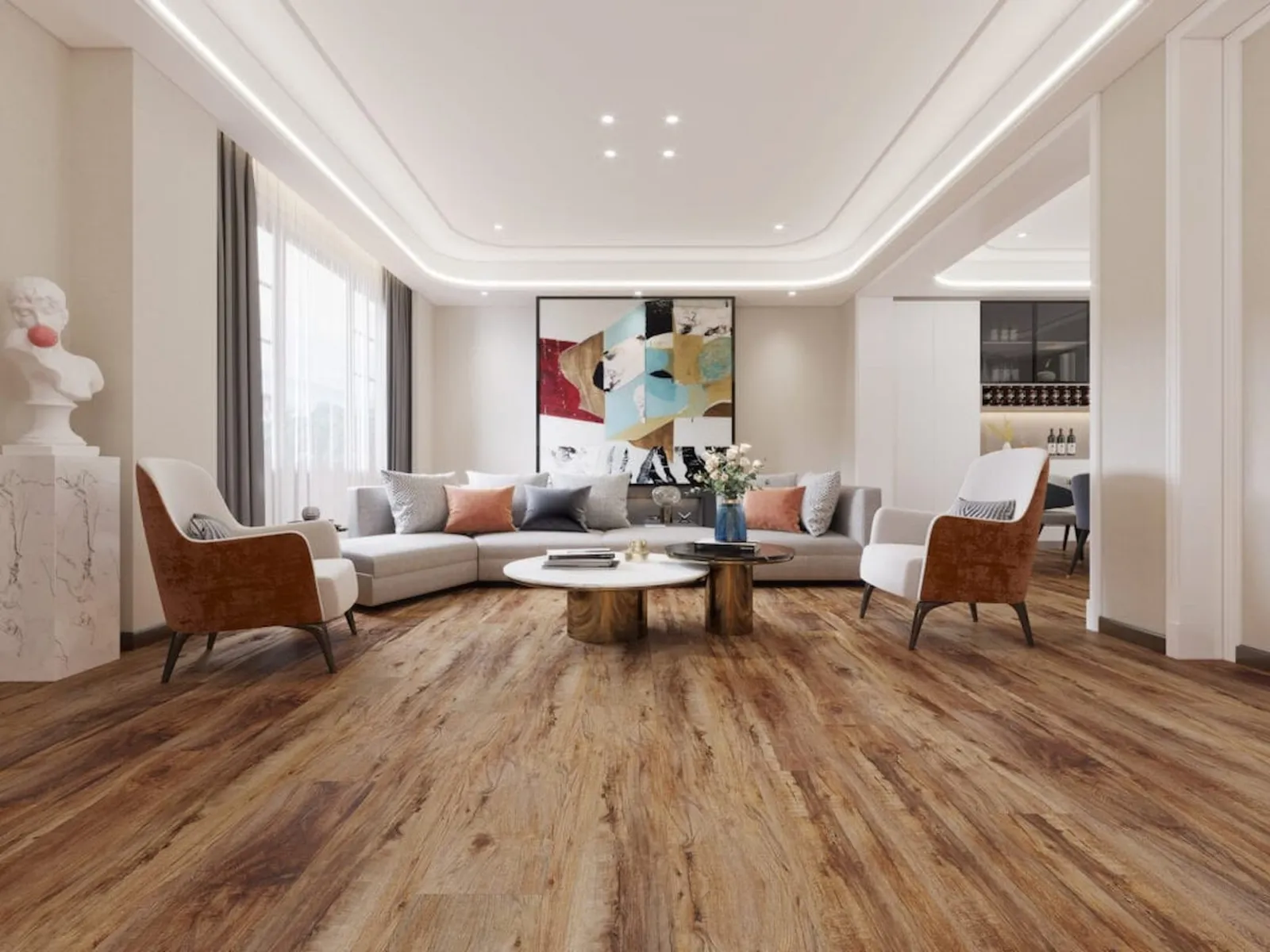 MegaClic Athens Delano Luxury Vinyl Plank, installed in a room