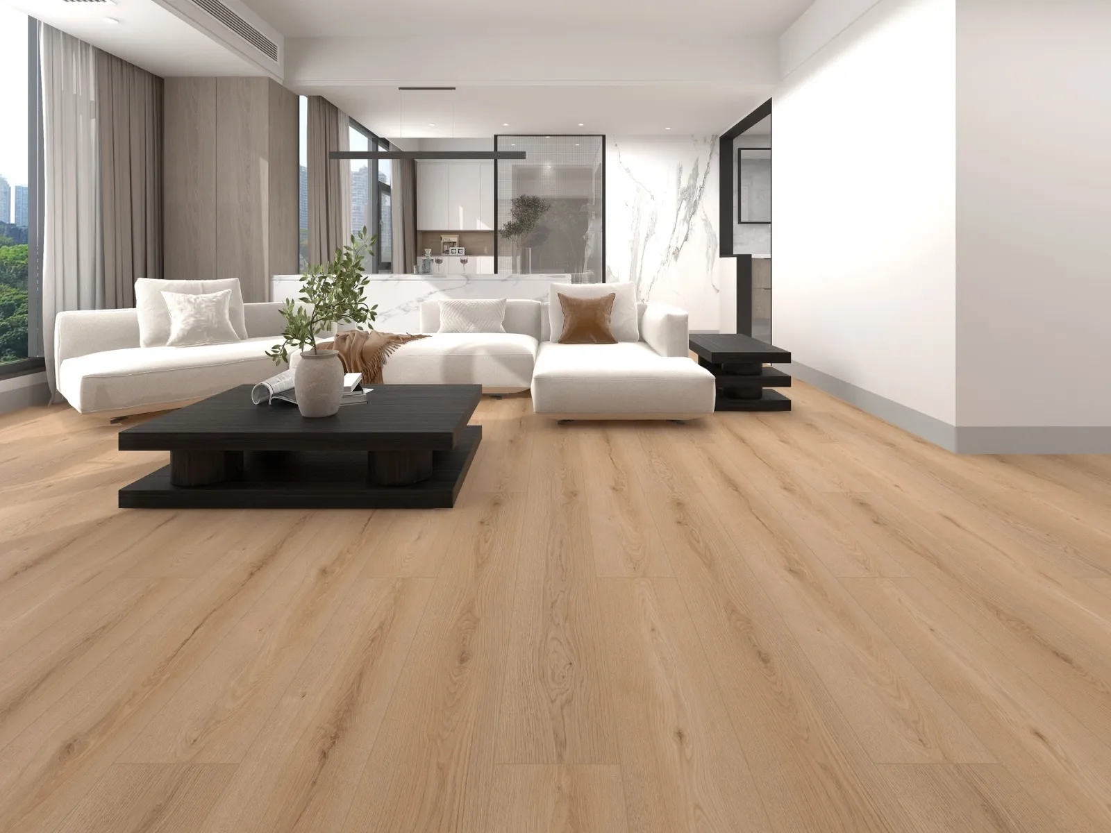 MegaClic Novelle Durham Luxury Vinyl Plank, installed in a room
