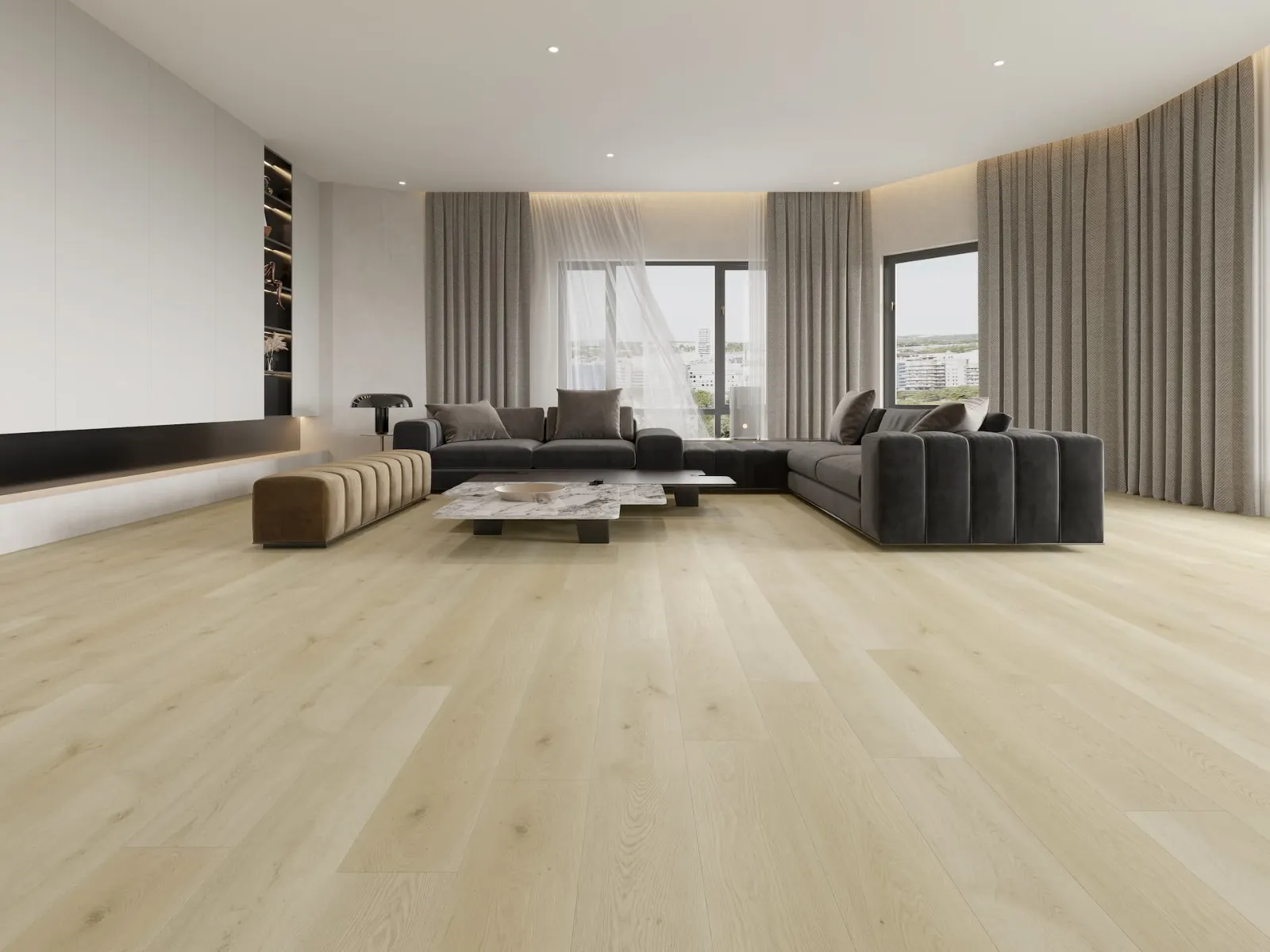 MegaClic Athens Fresno Luxury Vinyl Plank, installed in a room