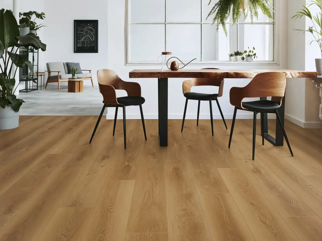 MegaClic Honeycomb laminate flooring in a living space