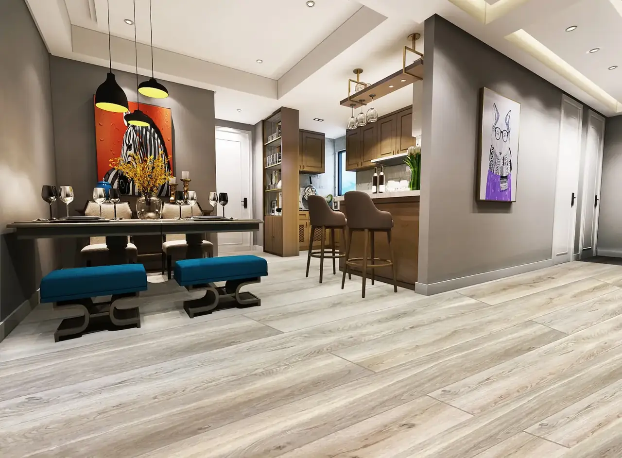 MegaClic Athens Ivy Point Luxury Vinyl Plank, installed in a room