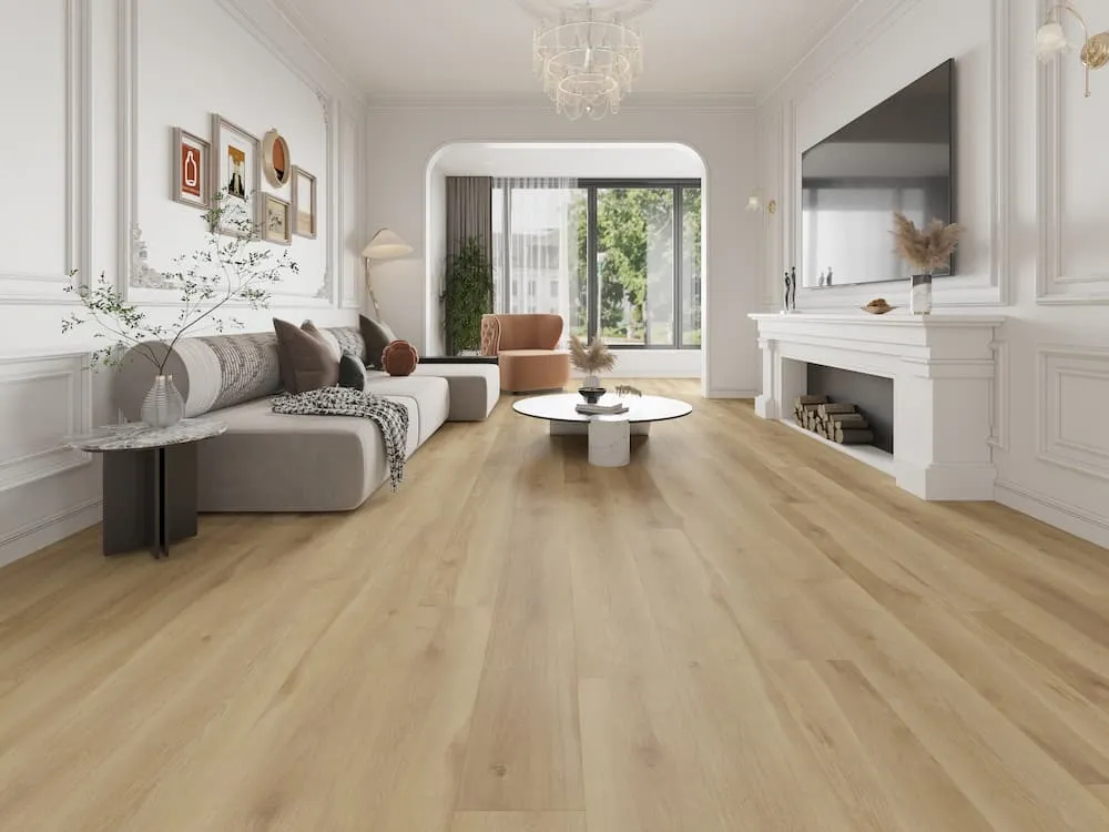 MegaClic Athens Laguna Luxury Vinyl Plank, installed in a room