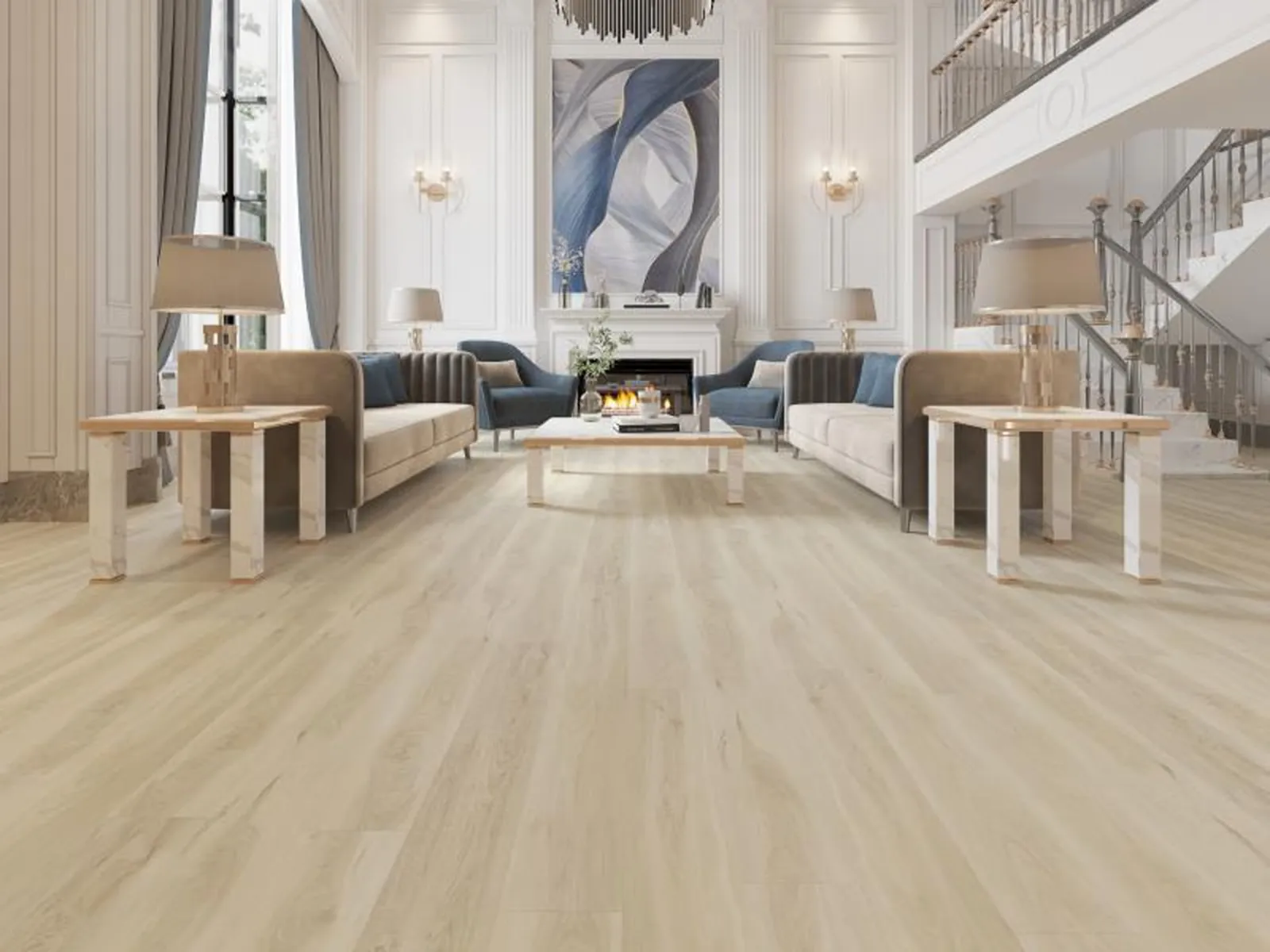 MegaClic Lincoln vinyl plank flooring in a living space