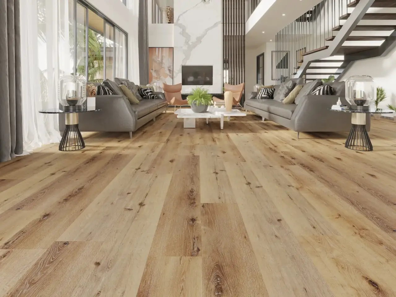 MegaClic Athens Monaco Luxury Vinyl Plank, installed in a room