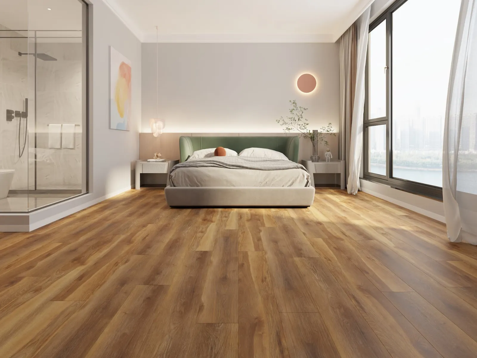 MegaClic Athens Russo Luxury Vinyl Plank, installed in a room