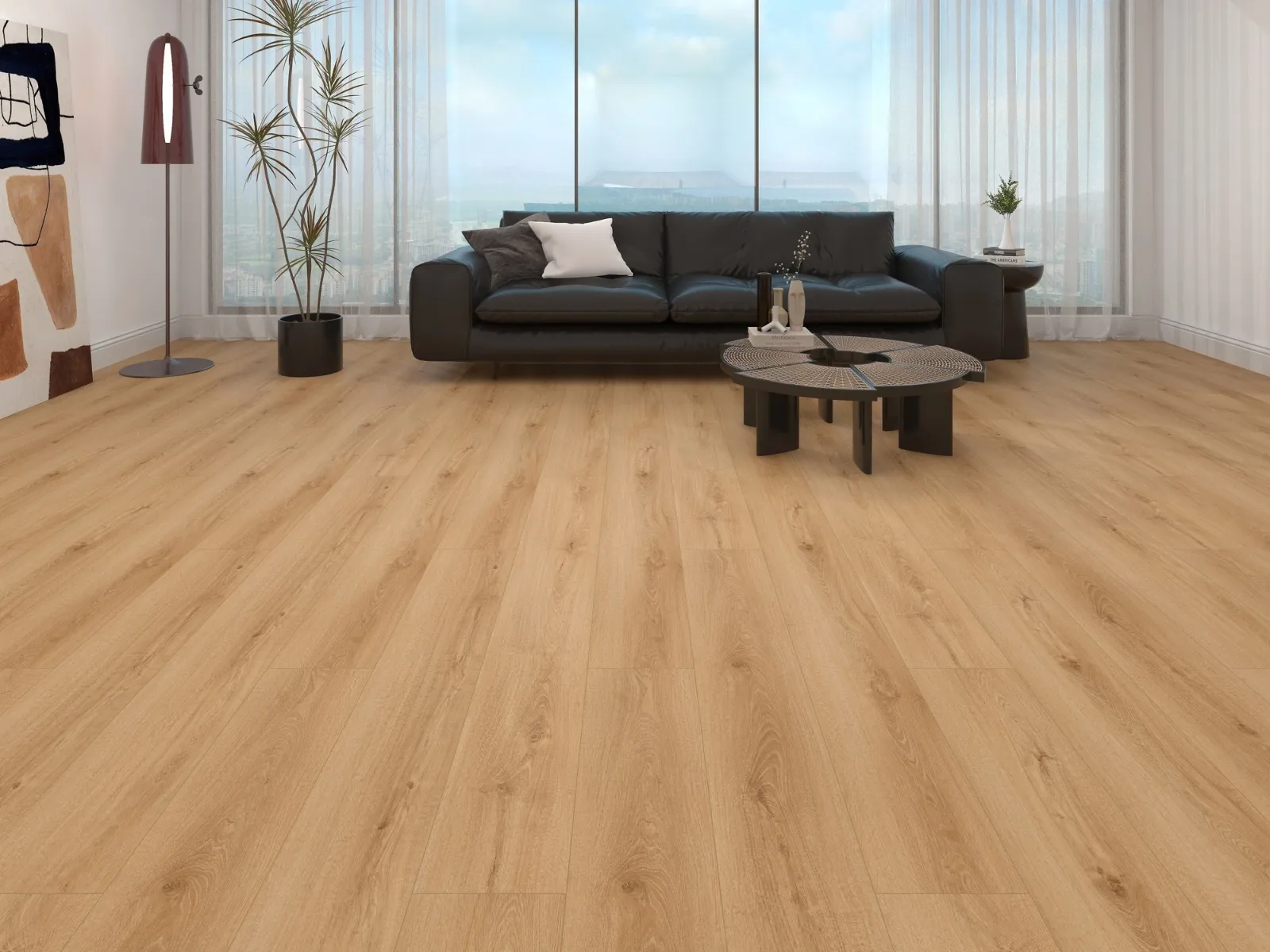 MegaClic Novelle Sahara Luxury Vinyl Plank, installed in a room