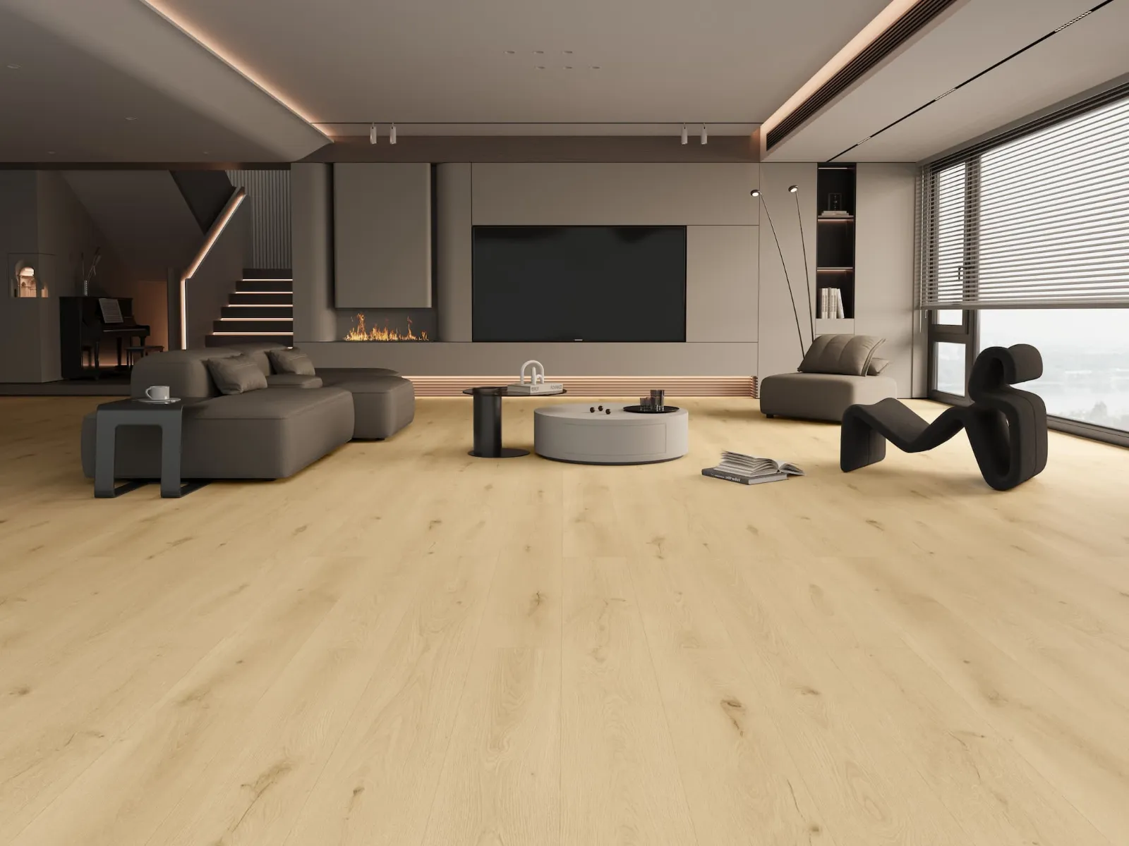 MegaClic Santerra 14mm AC5 Sanara Laminate Flooring, installed in a room