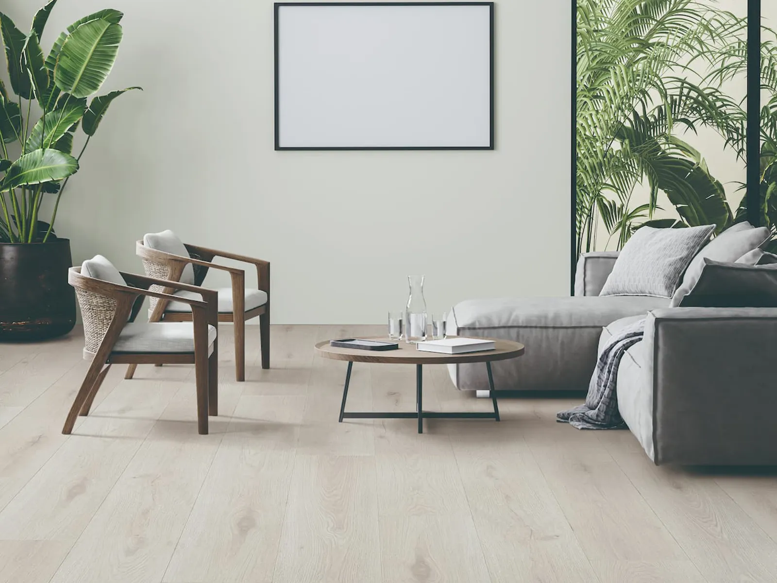 MegaClic Snowdrop laminate flooring in a living space