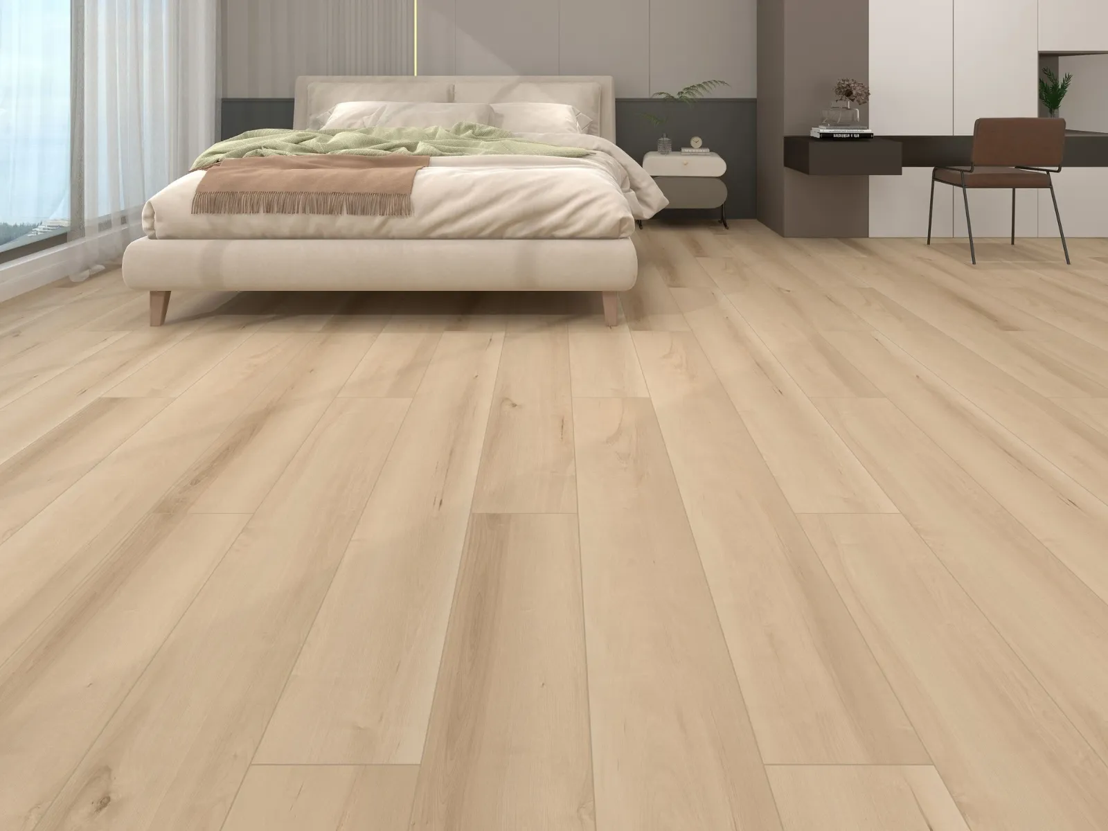 MegaClic Sugar Sand vinyl plank flooring in a living space