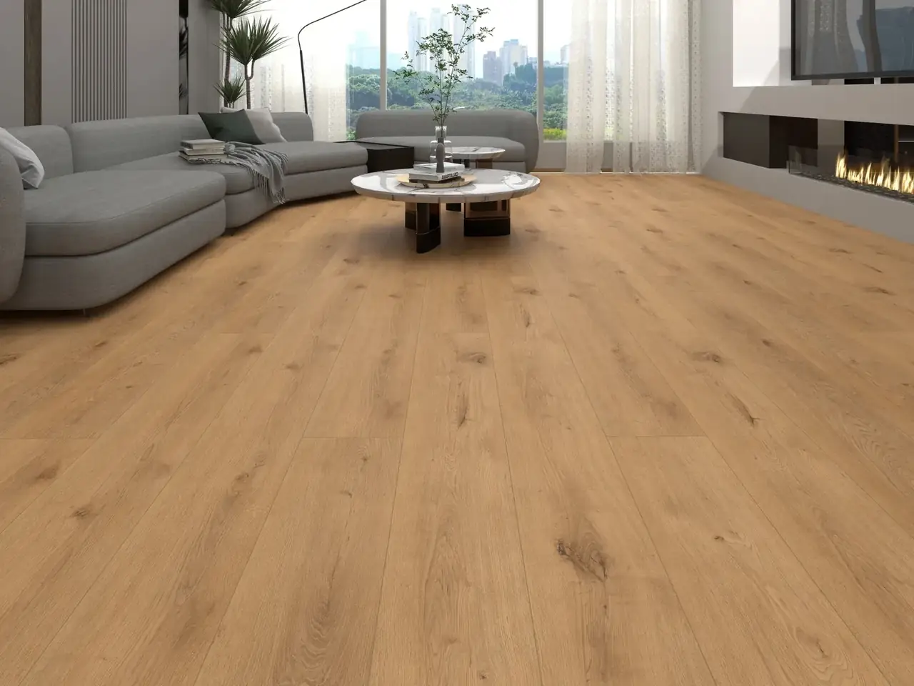 MegaClic Novelle Thompson Luxury Vinyl Plank, installed in a room