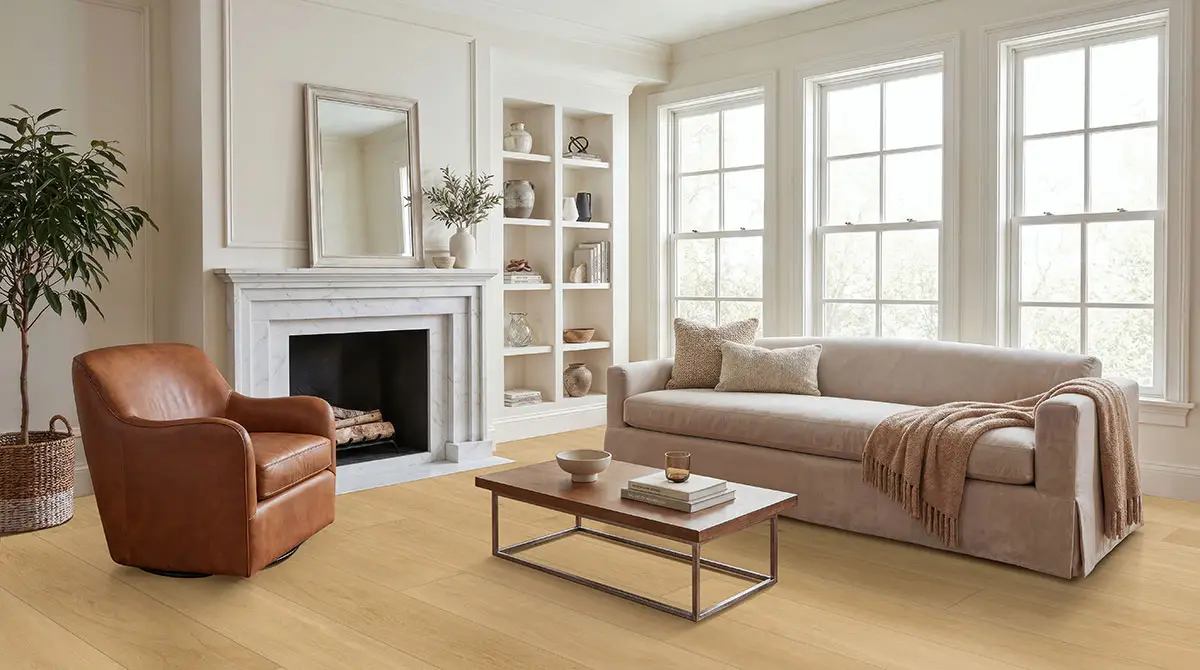 MSI McCarran Reserve Tualatin Blonde European white oak Engineered Hardwood, installed in a room