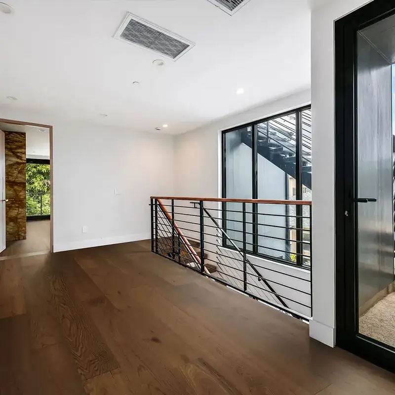 Opus Hardwood 9½″ Plank Berlin Light Rustic Engineered Hardwood, installed in a room
