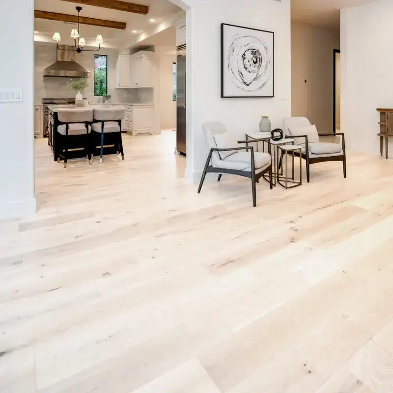 Opus Hardwood 8¾″ Plank Metropolitan European Oak Engineered Hardwood, installed in a room