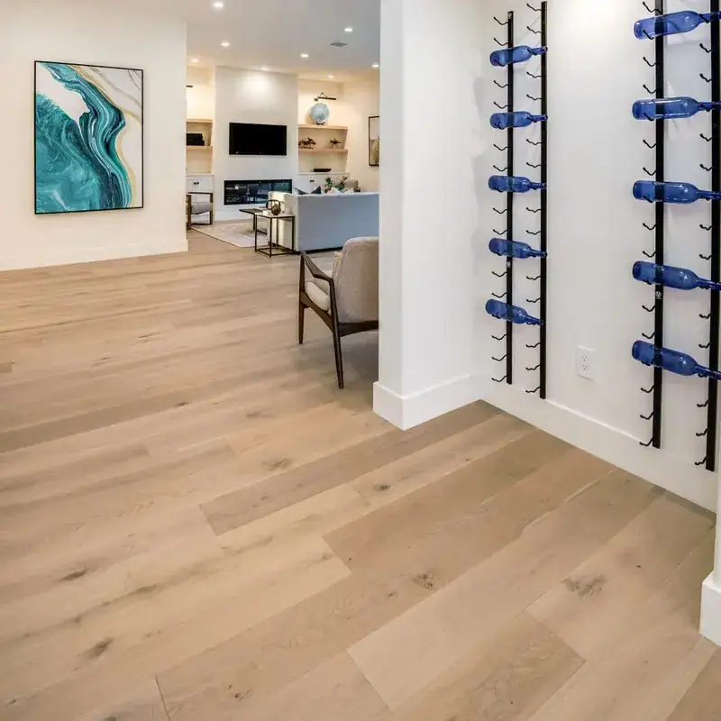 Opus Hardwood 8¾″ Plank Naples European Oak Engineered Hardwood, installed in a room