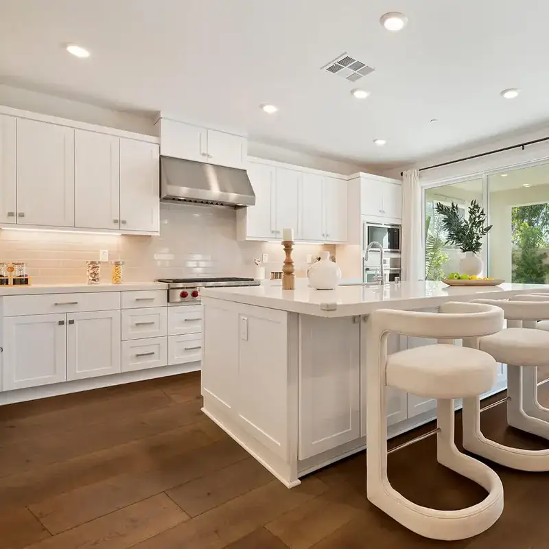 Opus Hardwood 9½″ Plank Prado European Oak Engineered Hardwood, installed in a room