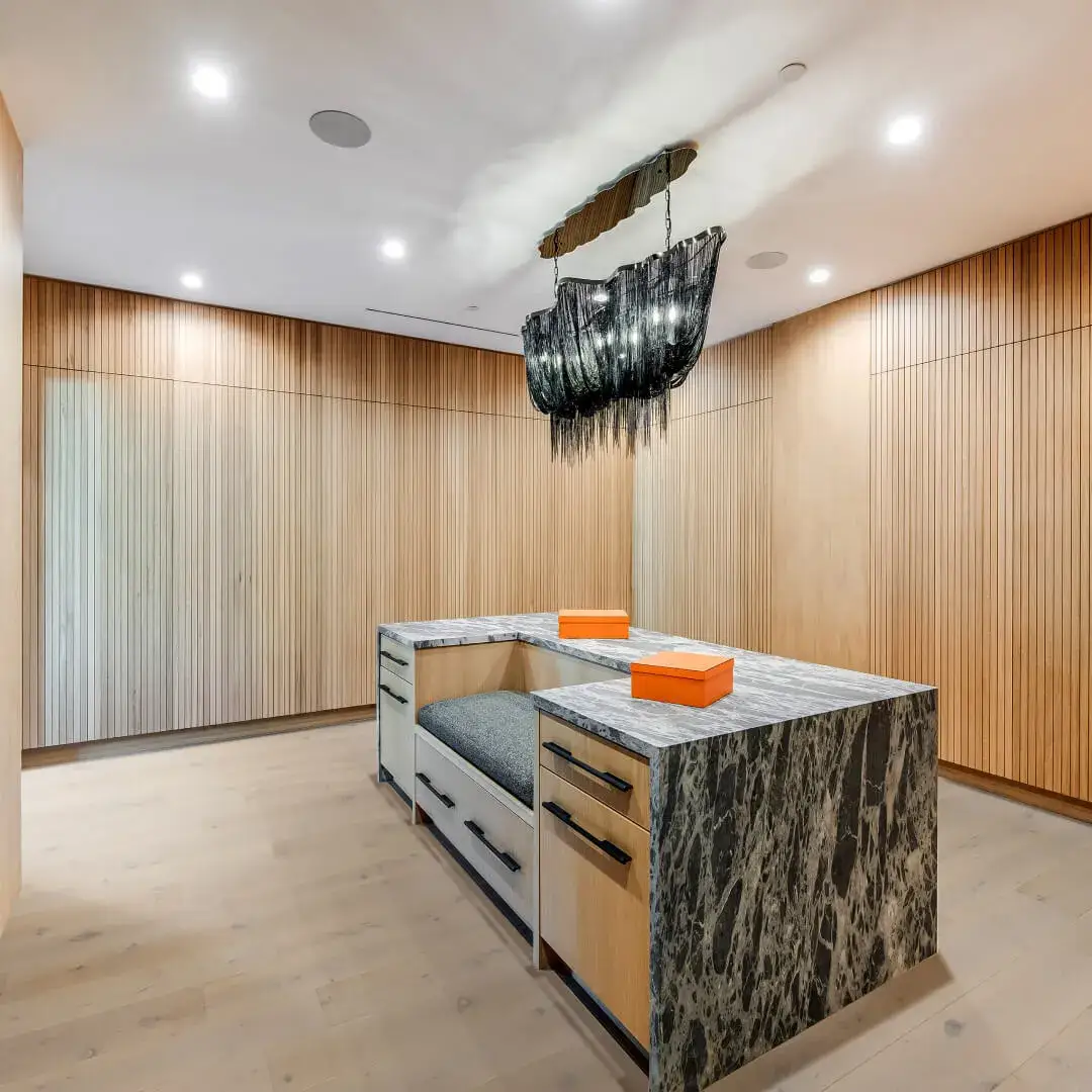 Opus Hardwood 7½″ Plank Verona European Oak Engineered Hardwood, installed in a room