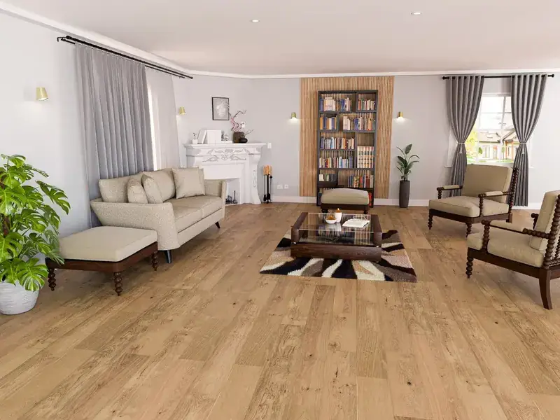 Pacific Direct Manhattan Cityscape Hardwood Engineered Hardwood, installed in a room
