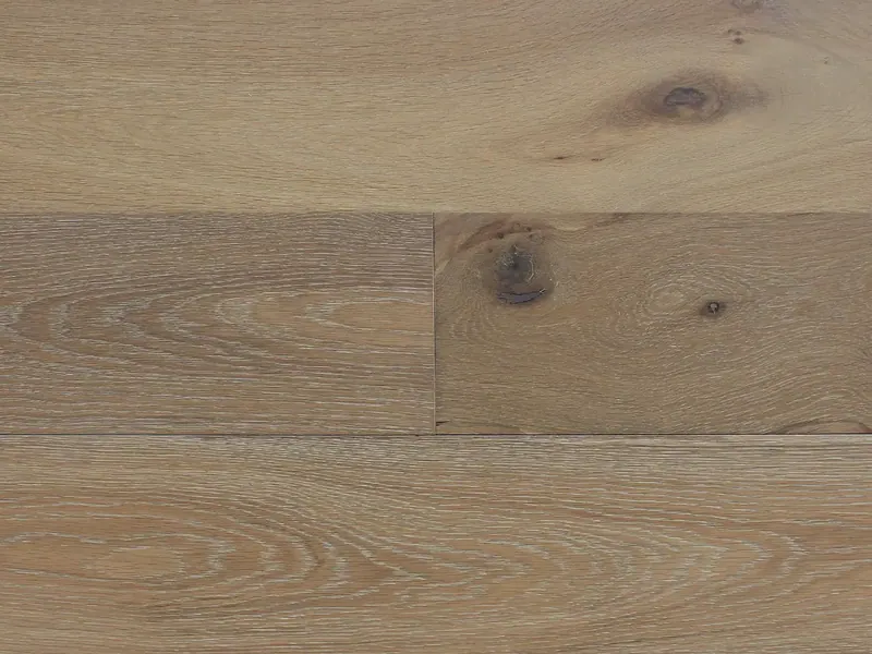 Pravada Floors Haute Couleur Brulé European White Oak Engineered Hardwood, installed in a room