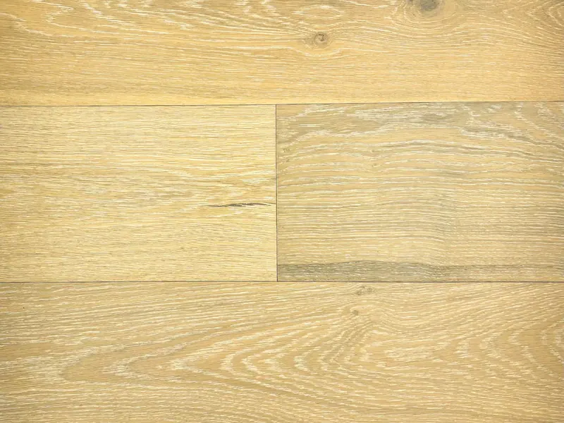 Pravada Floors Haute Couleur Chateau Blanc European White Oak Engineered Hardwood, installed in a room