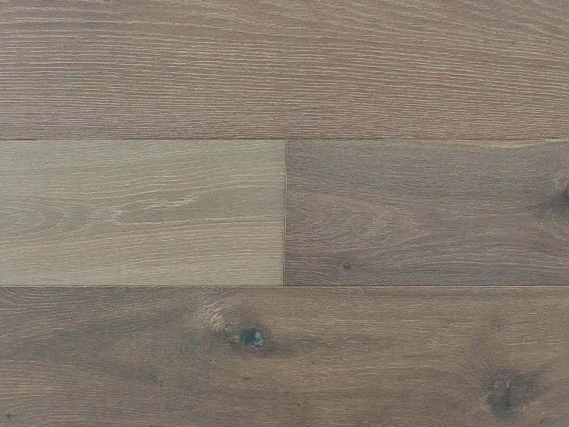 Pravada Floors Ferme Chic Clay European White Oak Engineered Hardwood, installed in a room
