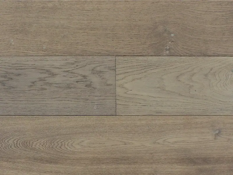 Pravada Floors Ferme Chic Suede European White Oak Engineered Hardwood, installed in a room