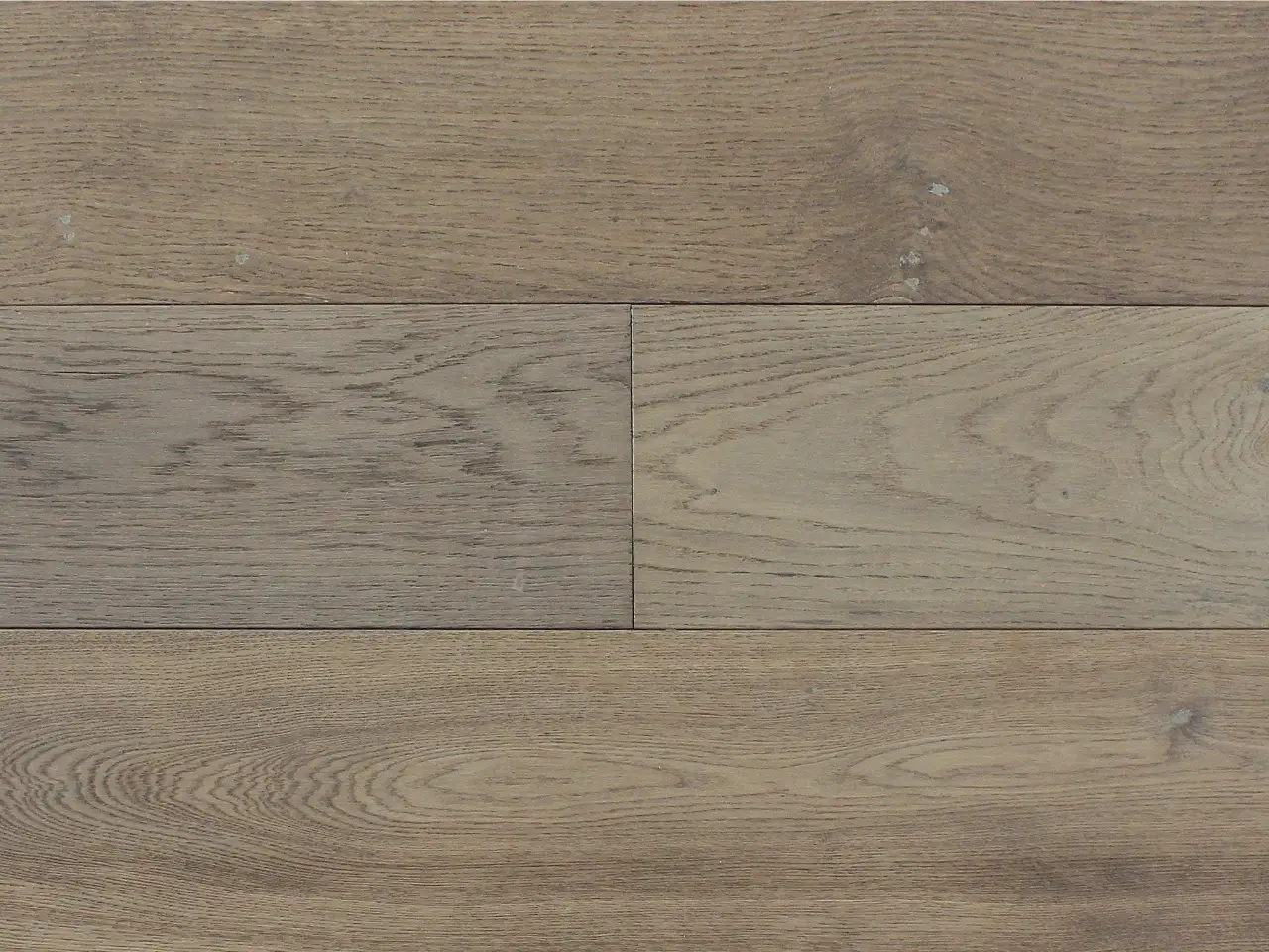Pravada Floors Ferme Chic Suede European White Oak Engineered Hardwood, installed in a room