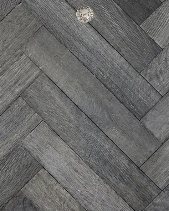 Provenza Floors Herringbone Custom HR001 White Oak Engineered Hardwood, installed in a room