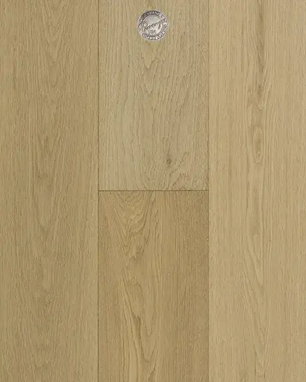 Provenza Floors New York Loft Rock Island European Oak Engineered Hardwood, installed in a room