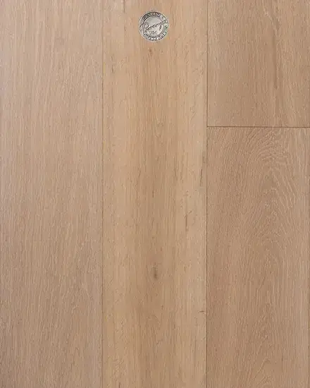 Provenza Floors Old World Aged Alabaster Oak Engineered Hardwood, installed in a room