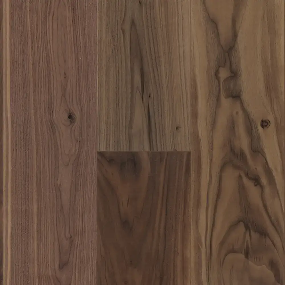 SLCC Flooring Milky Way Select Helios Walnut Engineered Hardwood, installed in a room