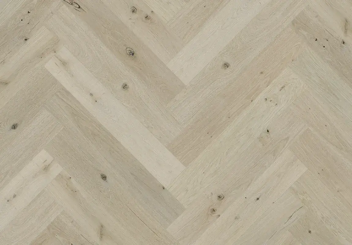 SLCC Flooring Celeste Herringbone Bastia European Oak Engineered Hardwood, installed in a room