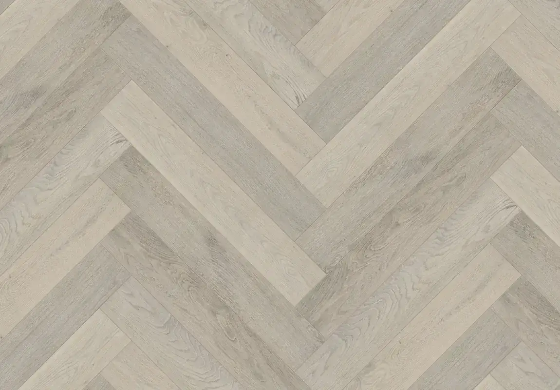 SLCC Flooring Celeste Herringbone Chaumont European Oak Engineered Hardwood, installed in a room